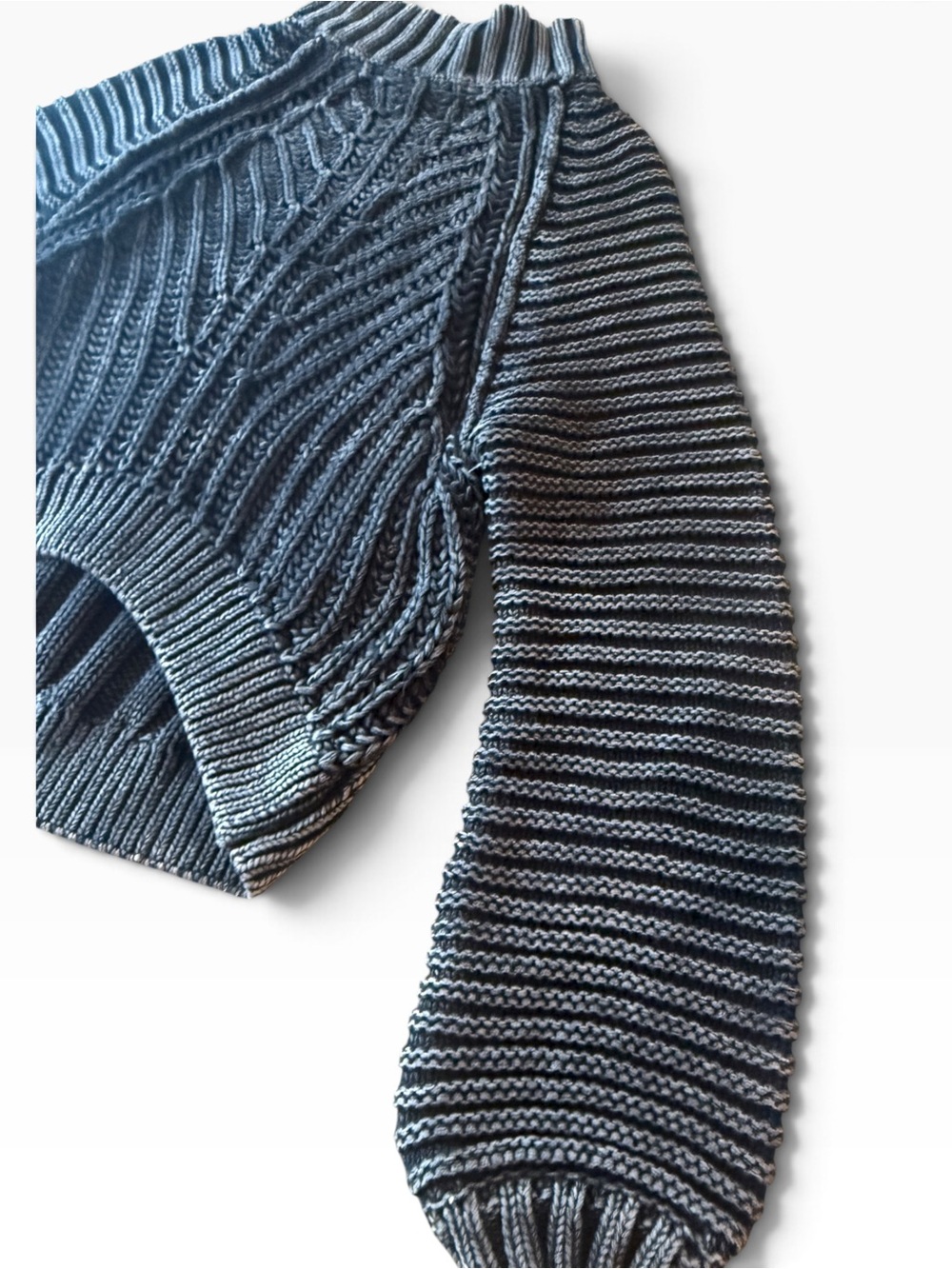 Free People Gray Striped Cable Knit Turtleneck Sweater XS - perfect condition! - Picture 8 of 14